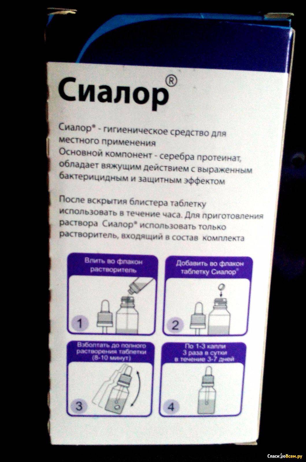 Инструкция по применению лекарственного препарата сиалор спрей