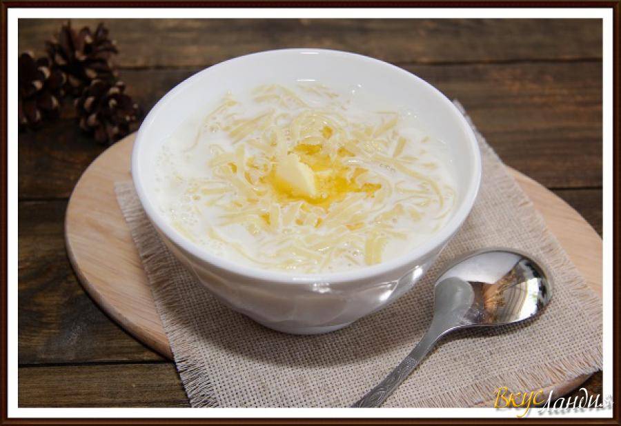 Молочный суп с вермишелью: 3 рецепта с фото, особенности
