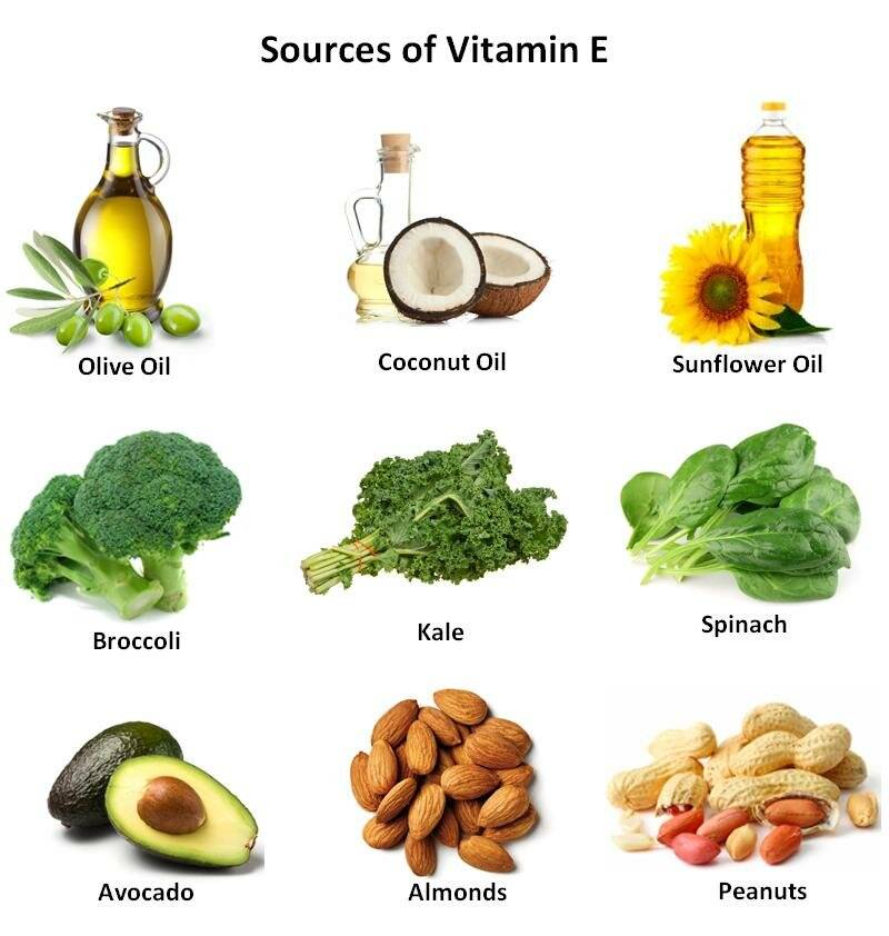 В каких продуктах содержится витамин в и е: таблица, польза элементов